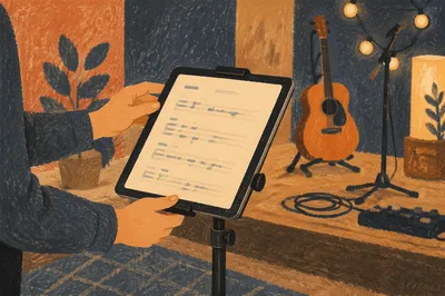 Digital Tablet on Music Stand