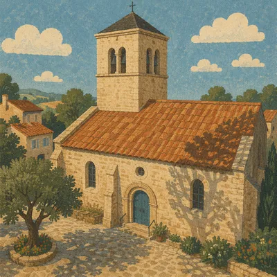 Aerial View of Historic Village Church