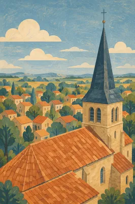 Aerial View of Historic Church Town