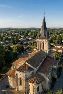 Drone View of Historic Stone Church