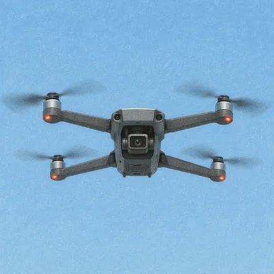 Aerial Camera Drone Hovering in Blue Sky