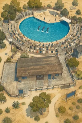 Drone View of Aquatic Amphitheater