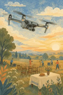 Drone Over Sunrise Outdoor Faith Gathering