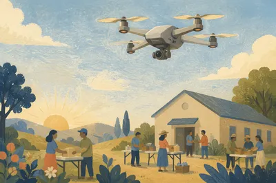 Drone Filming Faith Outreach at Sunrise
