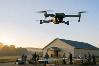 Drone Filming Faith Community Outreach at Sunrise