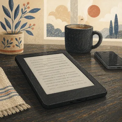 Cozy Ebook Reader and Coffee Morning