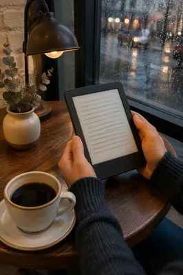 Cozy Ebook Reader and Coffee Moment