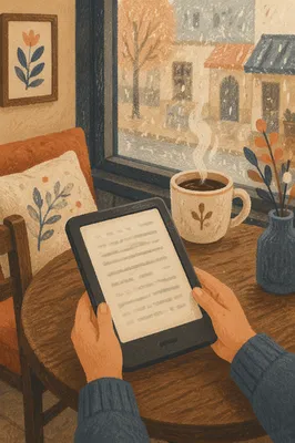 Cozy Ebook Reader and Coffee Moment