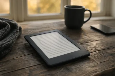 Morning Ebook Reader with Coffee