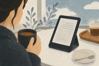 Quiet Café Ebook Reading with Coffee