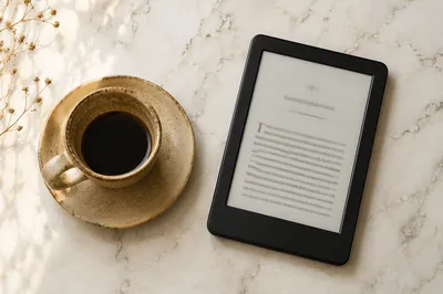 Morning Ebook Reader With Coffee