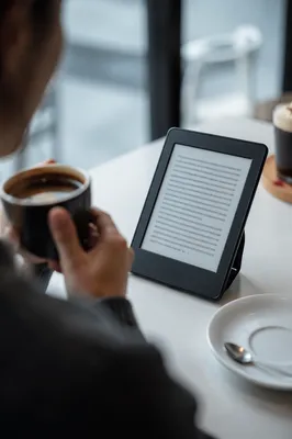 Ebook Reader and Coffee Café Moment