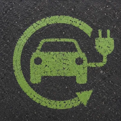 Green EV Charging Bay on Asphalt