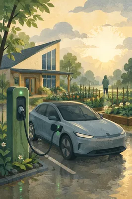 Green EV Charging Near Community Garden