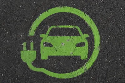 Green Electric Vehicle Charging Bay Symbol