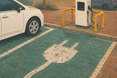 Green Electric Vehicle Charging Bay