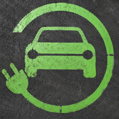 Green Electric Vehicle Charging Bay Symbol