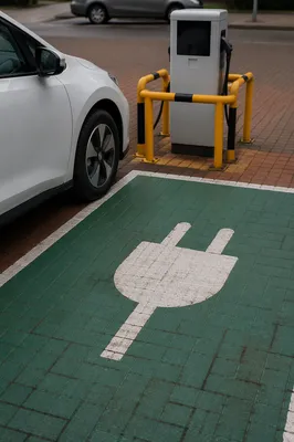 Green Electric Vehicle Charging Bay
