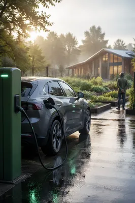 Green EV Charging Near Community Garden