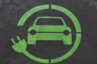 Green Electric Vehicle Charging Bay