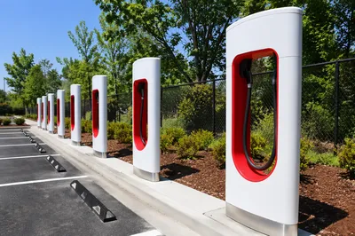 Green Electric Vehicle Charging Station