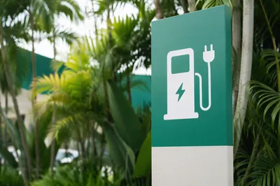Green Electric Vehicle Charging Station Sign