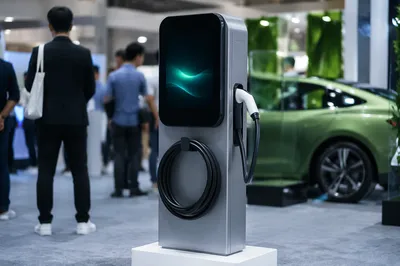 Green Electric Car Charging Station Expo
