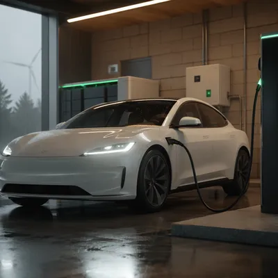 Electric Sedan Charging in Green Energy Bay