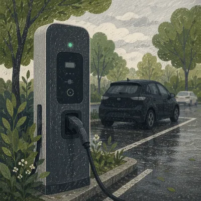 Electric Car Charger in Quiet Parking Bay