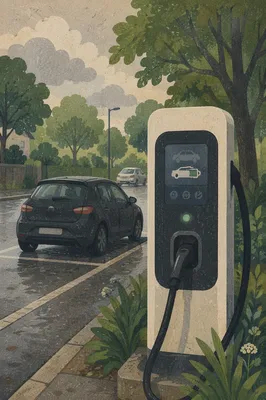 Electric Car Charger in Quiet Parking Bay