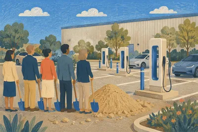 Community EV Charging Station Milestone Scene