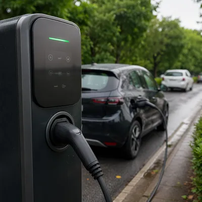Electric Car Charging Station in Parking Bay
