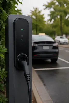 Electric Car Charging Station in Parking Bay