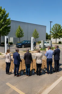 Electric Car Charging Station Groundbreaking Ceremony