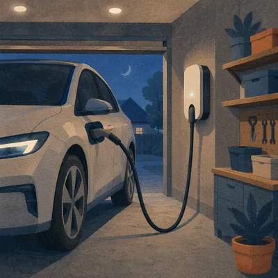 Electric Vehicle Charging in Home Garage