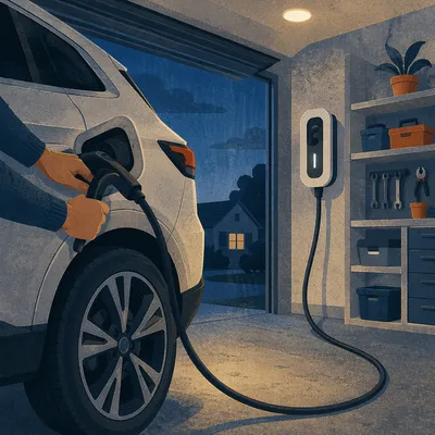Electric Vehicle Charging in Home Garage