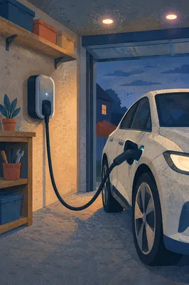 Electric Vehicle Charging in Home Garage