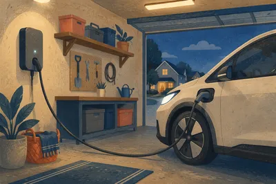 Electric Vehicle Charging in Home Garage