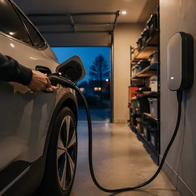 Electric Vehicle Charging in Home Garage