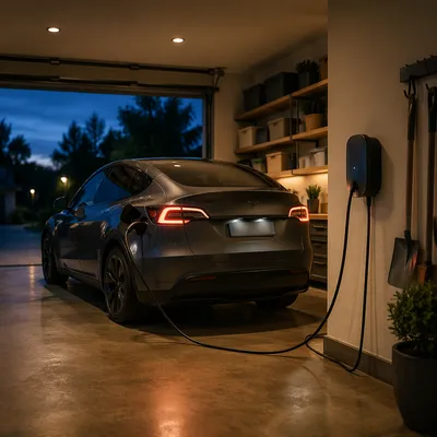 Electric Vehicle Charging in Home Garage