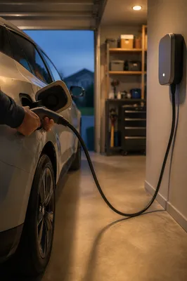Electric Vehicle Charging in Home Garage