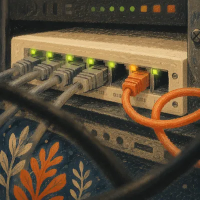Ethernet Cables in Active Network Router