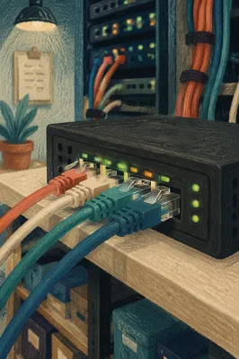 Ethernet Cables Connected to Router Ports