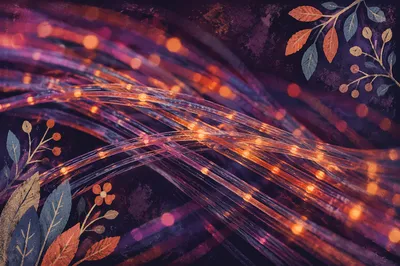 Colorful Fiber Optic Data Light Trails