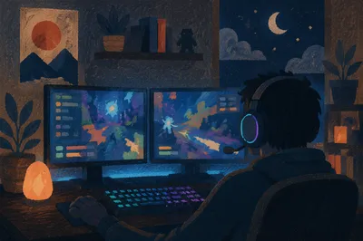 RGB Gaming Setup With Dual Monitors