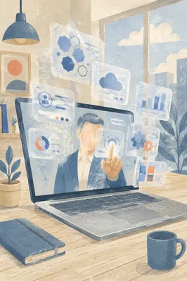 Futuristic Holographic Laptop Interface