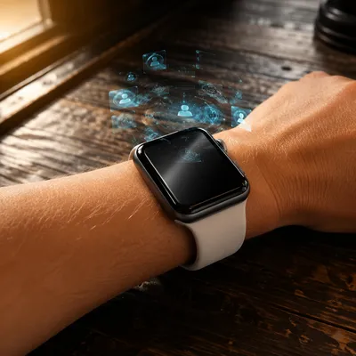 Futuristic Smartwatch Holographic Interface Concept