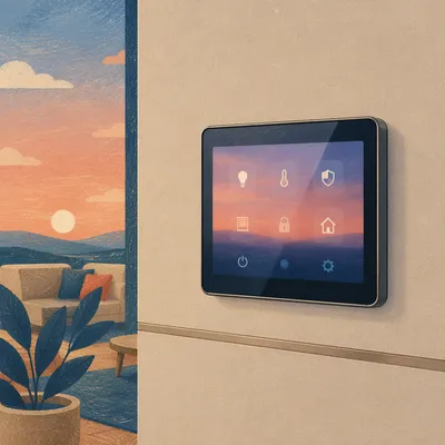 Sleek Smart Home Panel at Sunset