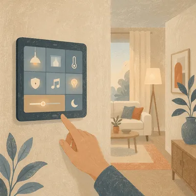 Smart Home Control Panel in Hallway