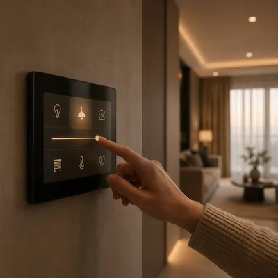 Smart Home Control Panel on Wall